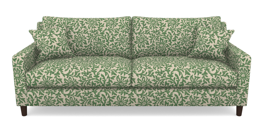 Product photograph of Stopham 4 Seater Sofa In V A Brompton Collection - Floral Scroll - Basil from Sofas and Stuff Limited