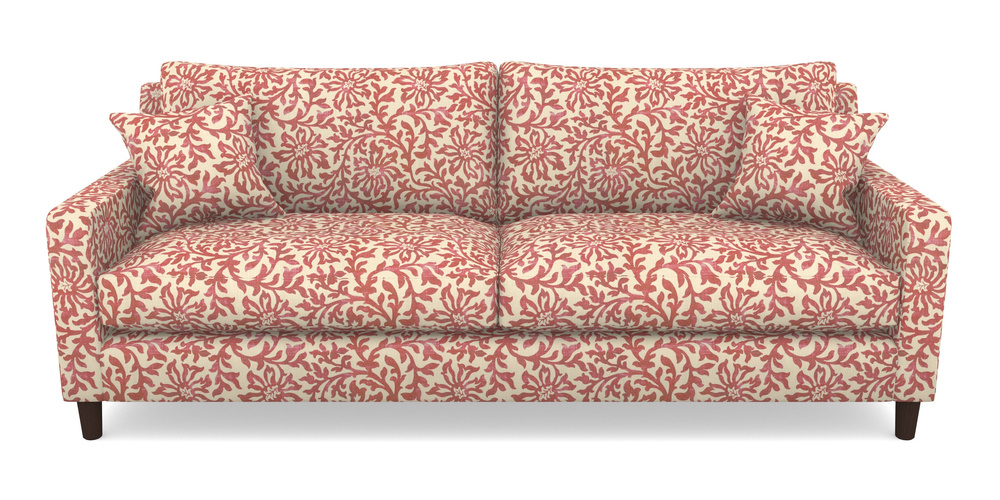 Product photograph of Stopham 4 Seater Sofa In V A Brompton Collection - Floral Scroll - Chilli from Sofas and Stuff Limited