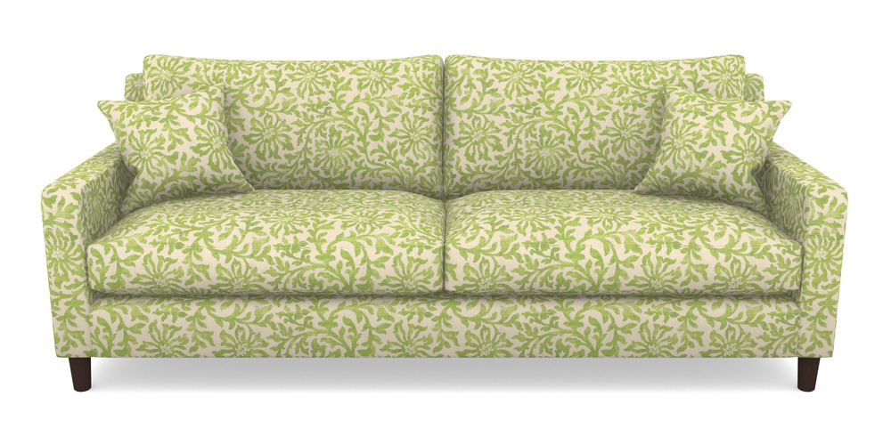 Product photograph of Stopham 4 Seater Sofa In V A Brompton Collection - Floral Scroll - Lime from Sofas and Stuff Limited