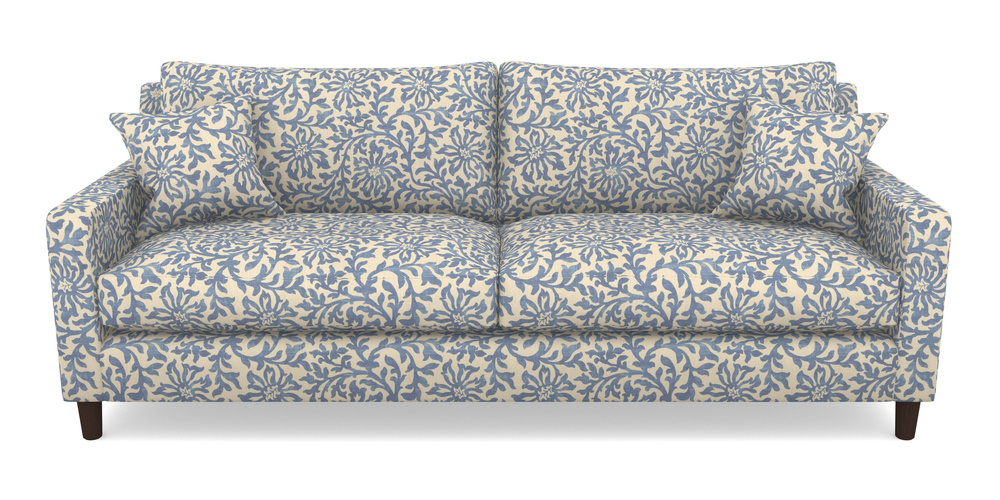 Product photograph of Stopham 4 Seater Sofa In V A Brompton Collection - Floral Scroll - Morning Blue from Sofas and Stuff Limited