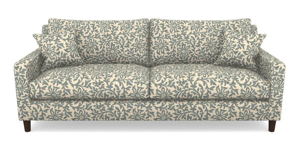 Product photograph of Stopham 4 Seater Sofa In V A Brompton Collection - Floral Scroll - Pebble from Sofas and Stuff Limited
