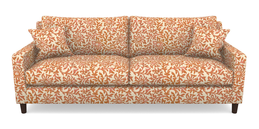 Product photograph of Stopham 4 Seater Sofa In V A Brompton Collection - Floral Scroll - Terracotta from Sofas and Stuff Limited
