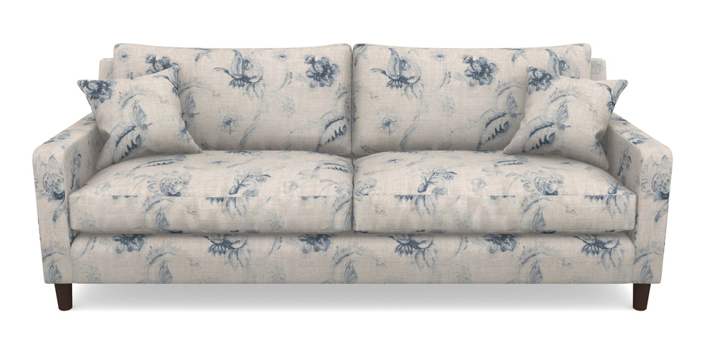 Product photograph of Stopham 4 Seater Sofa In Floral Linen - Lela Mystery Indigo from Sofas and Stuff Limited