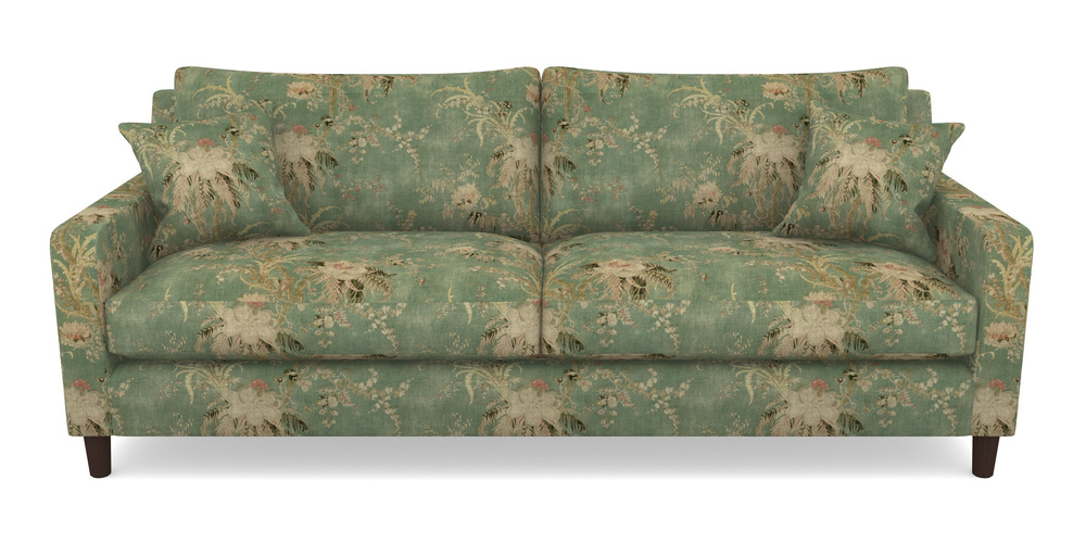 Product photograph of Stopham 4 Seater Sofa In Floral Linen - Zefferino Emerald from Sofas and Stuff Limited