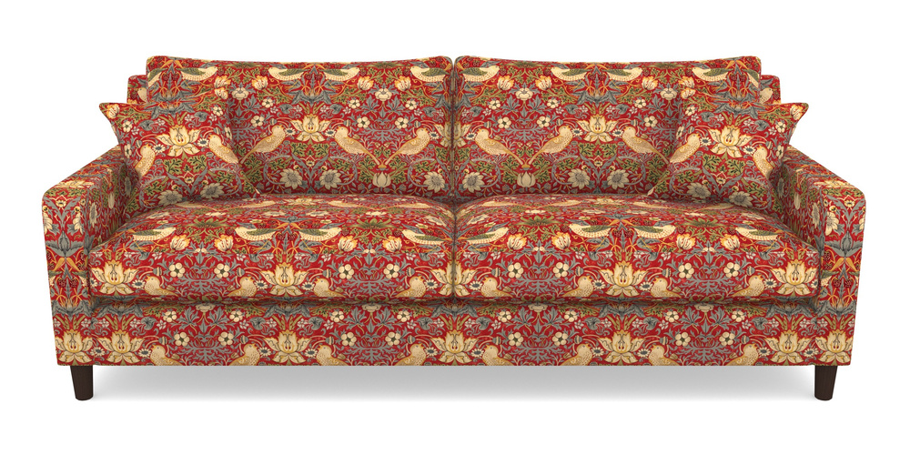 Product photograph of Stopham 4 Seater Sofa In William Morris Collection - Strawberry Thief - Crimson Slate from Sofas and Stuff Limited