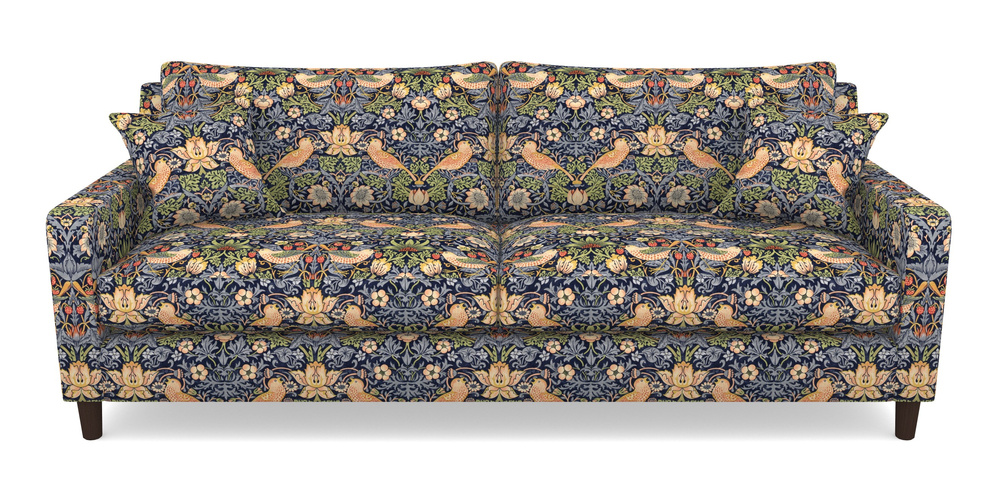 Product photograph of Stopham 4 Seater Sofa In William Morris Collection - Strawberry Thief - Indigo Mineral from Sofas and Stuff Limited
