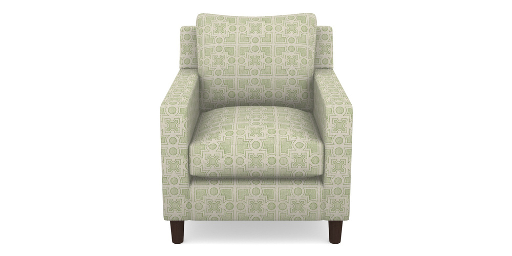 Product photograph of Stopham Chair In Rhs Collection - Small Knot Garden Cotton Weave - Green from Sofas and Stuff Limited