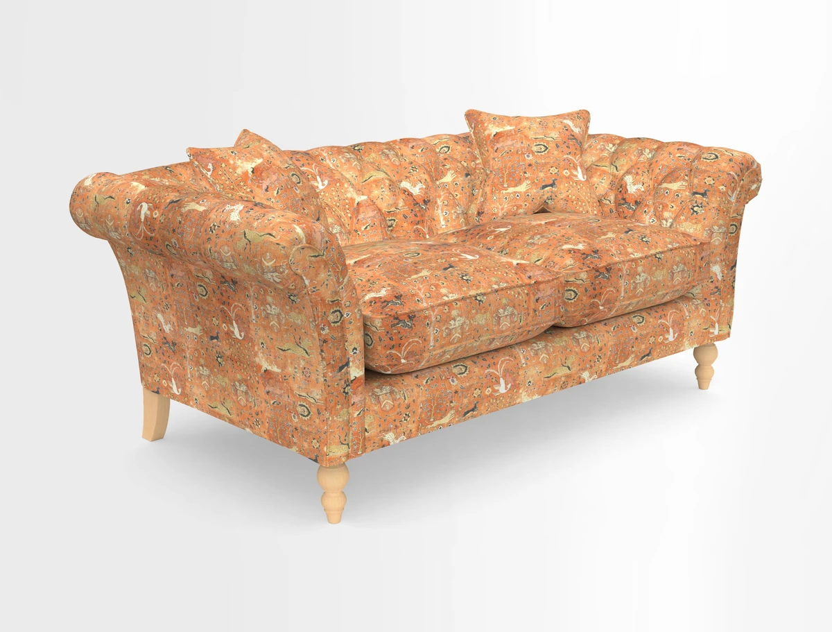 Sudbury Sofa in Linwood Omega Velvet Cognac