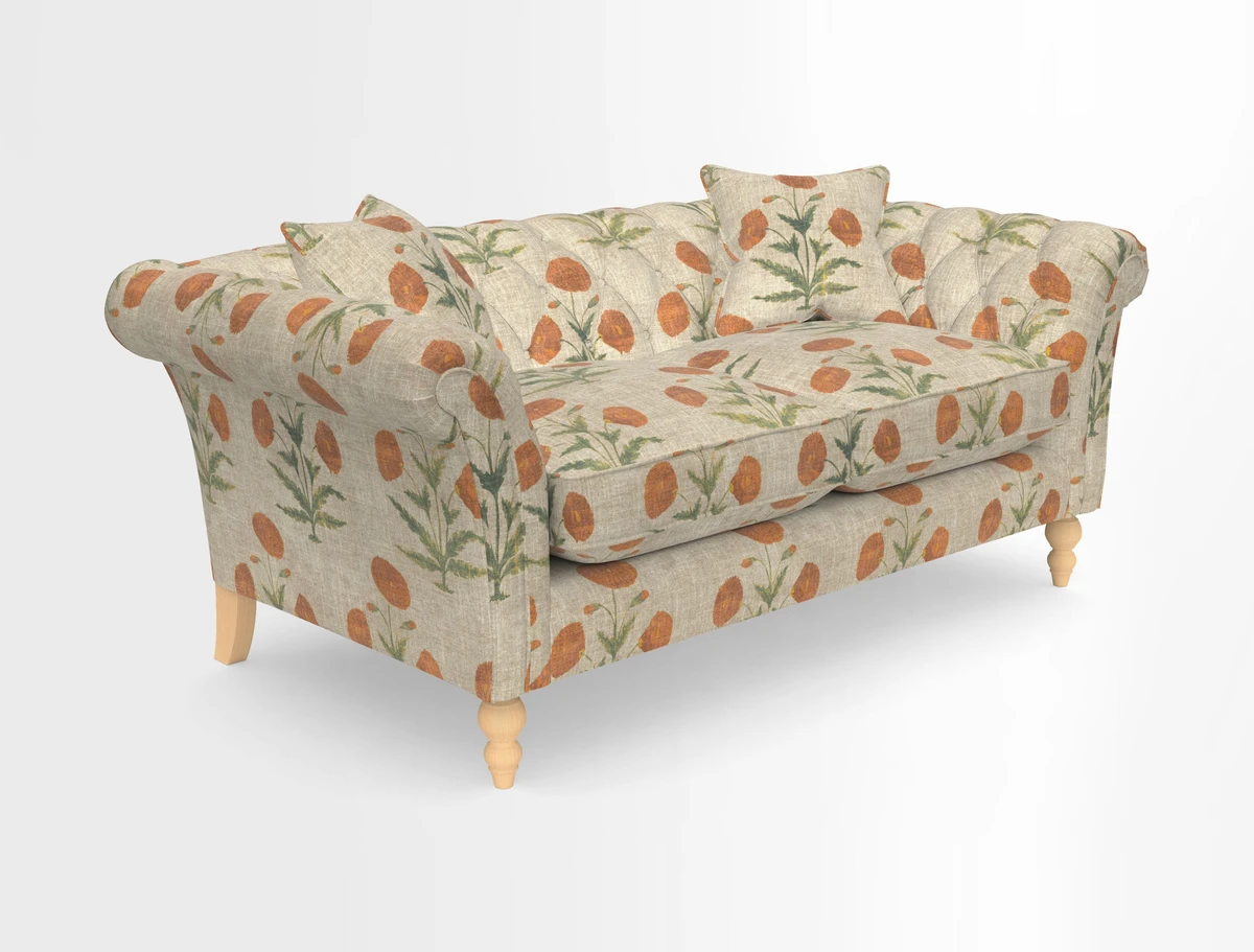 Sudbury Sofa in Linwood Omega Velvet Cognac