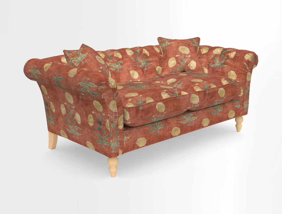 Sudbury Sofa in Linwood Omega Velvet Cognac