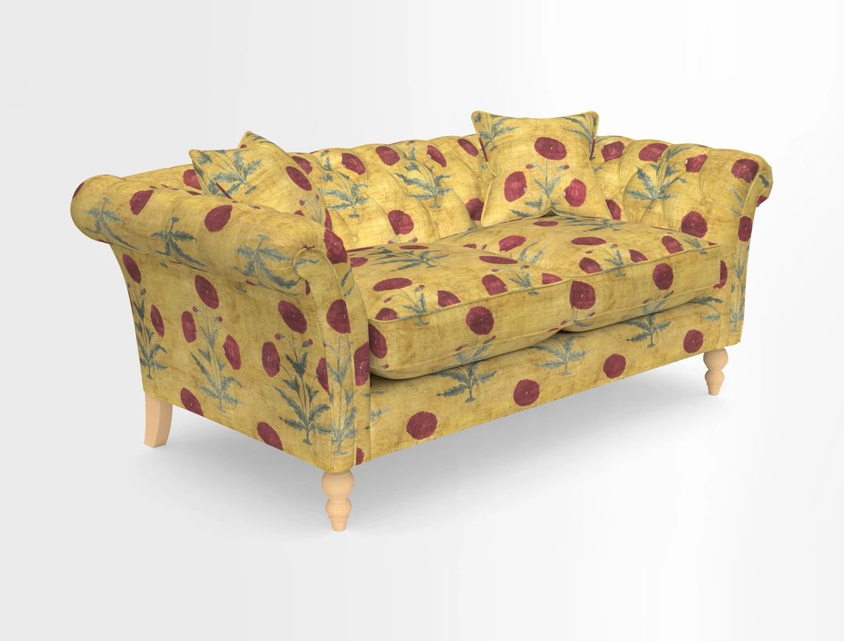 Sudbury Sofa in Linwood Omega Velvet Cognac