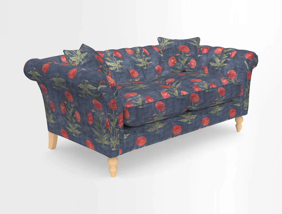 Sudbury Sofa in Linwood Omega Velvet Cognac