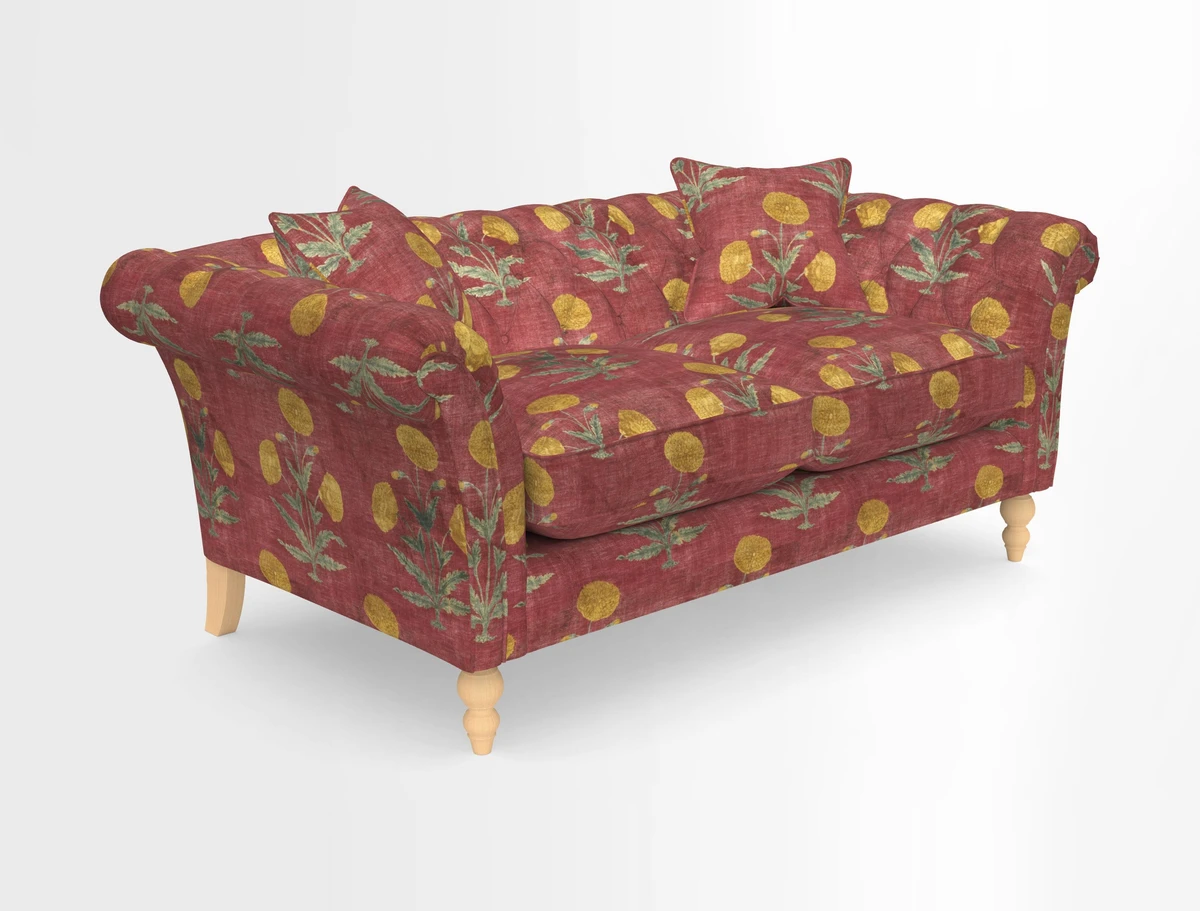 Sudbury Sofa in Linwood Omega Velvet Cognac