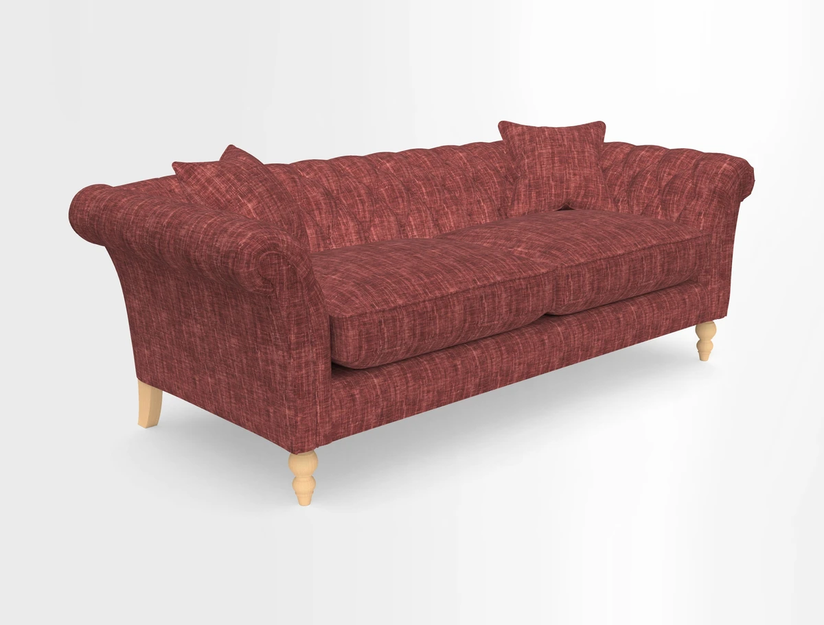 Sudbury 3 Seater Sofa in Linwood Omega Velvet Cognac