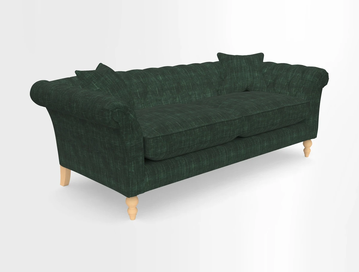 Sudbury 3 Seater Sofa in Linwood Omega Velvet Cognac