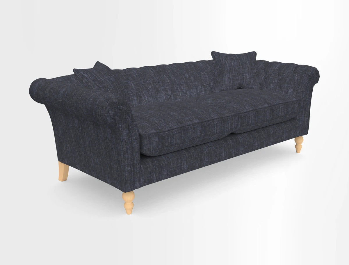 Sudbury 3 Seater Sofa in Linwood Omega Velvet Cognac