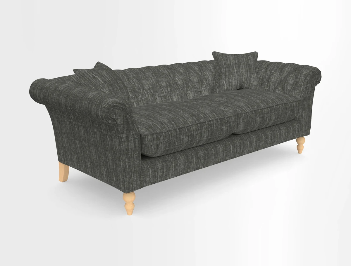 Sudbury 3 Seater Sofa in Linwood Omega Velvet Cognac