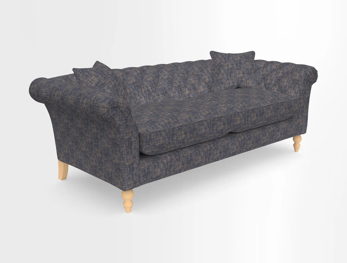 Sudbury 3 Seater Sofa in Linwood Omega Velvet Cognac