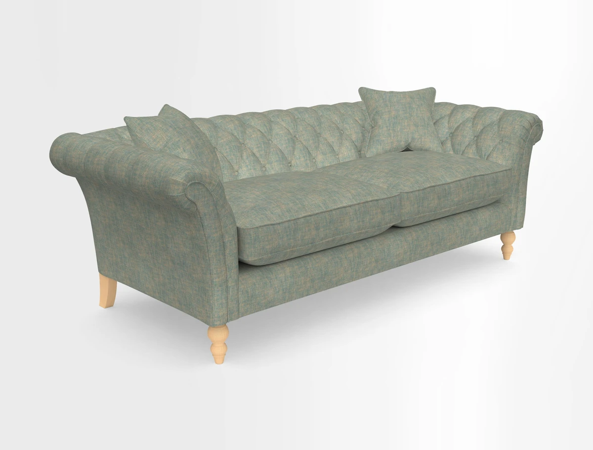 Sudbury 3 Seater Sofa in Linwood Omega Velvet Cognac