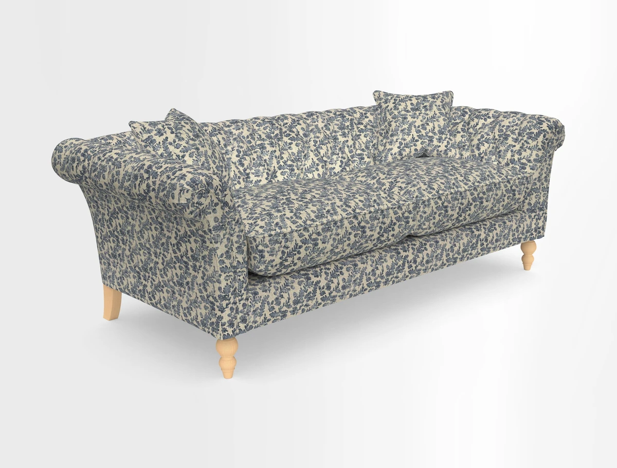 Sudbury 3 Seater Sofa in Linwood Omega Velvet Cognac