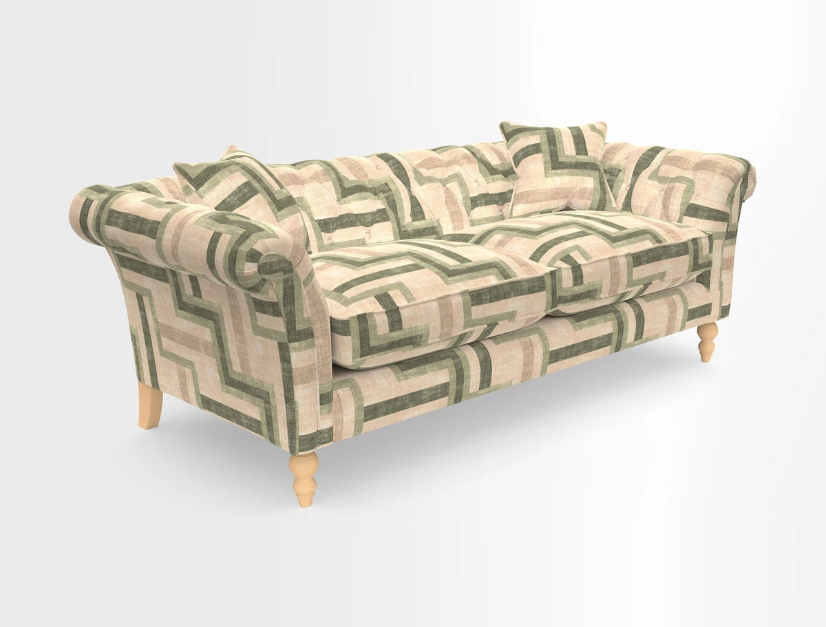 Sudbury 3 Seater Sofa in Linwood Omega Velvet Cognac