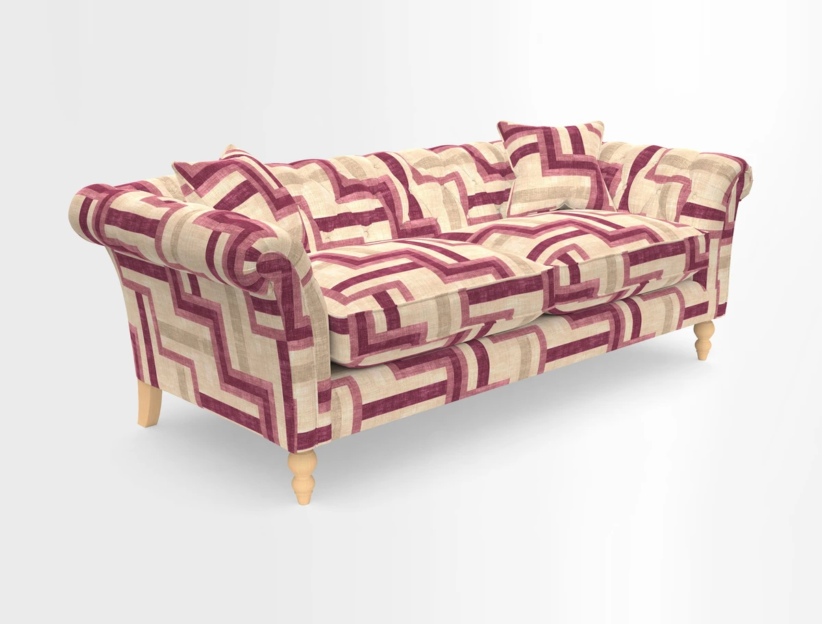 Sudbury 3 Seater Sofa in Linwood Omega Velvet Cognac
