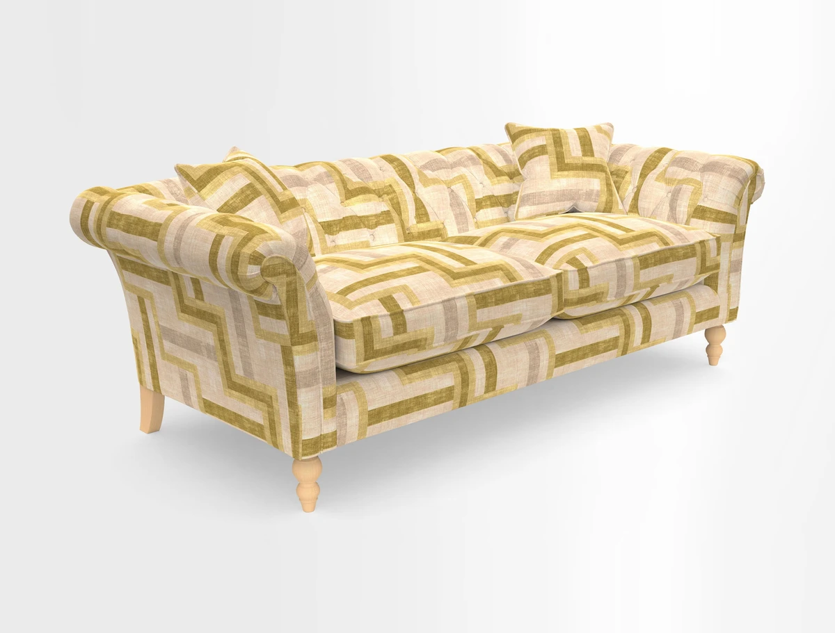 Sudbury 3 Seater Sofa in Linwood Omega Velvet Cognac