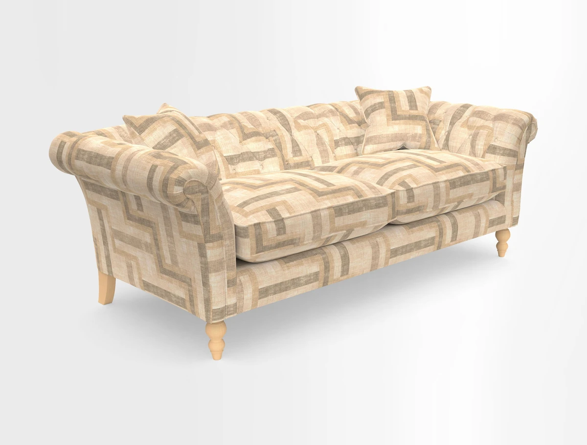 Sudbury 3 Seater Sofa in Linwood Omega Velvet Cognac