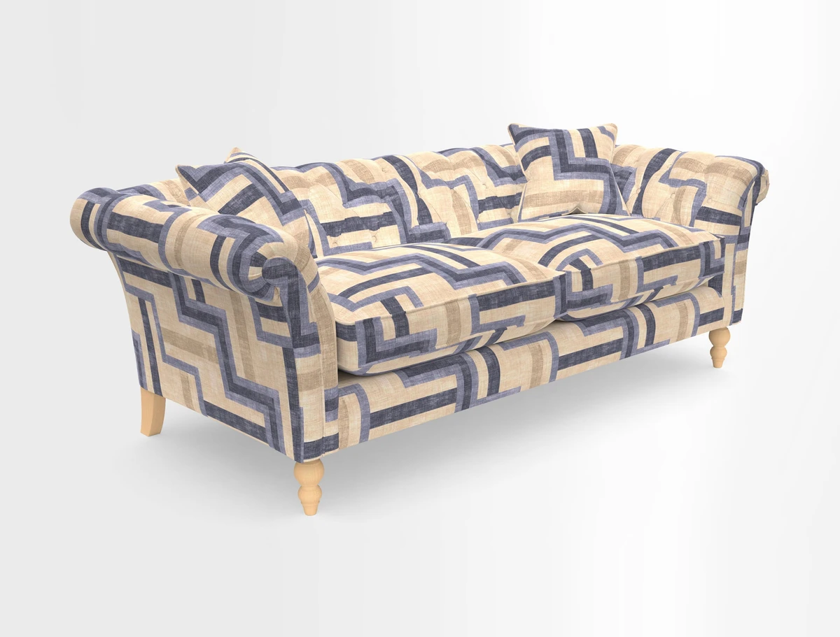 Sudbury 3 Seater Sofa in Linwood Omega Velvet Cognac