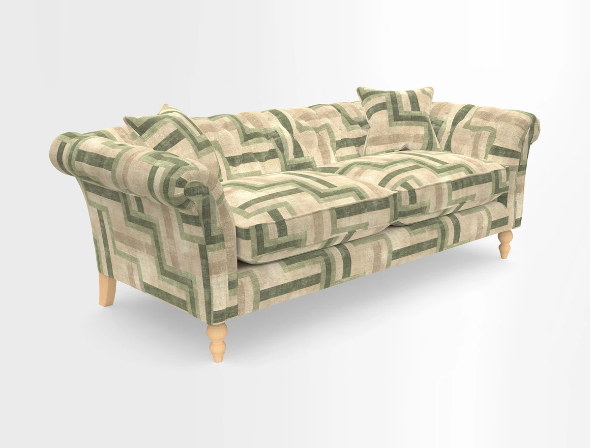 Sudbury 3 Seater Sofa in Linwood Omega Velvet Cognac