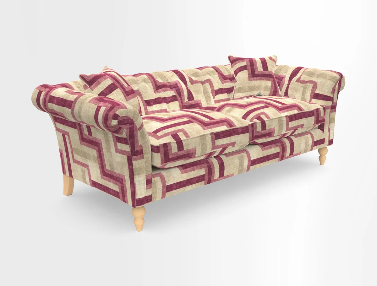 Sudbury 3 Seater Sofa in Linwood Omega Velvet Cognac