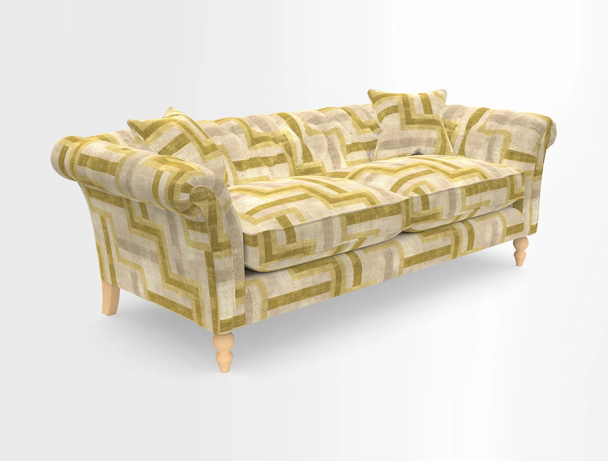 Sudbury 3 Seater Sofa in Linwood Omega Velvet Cognac