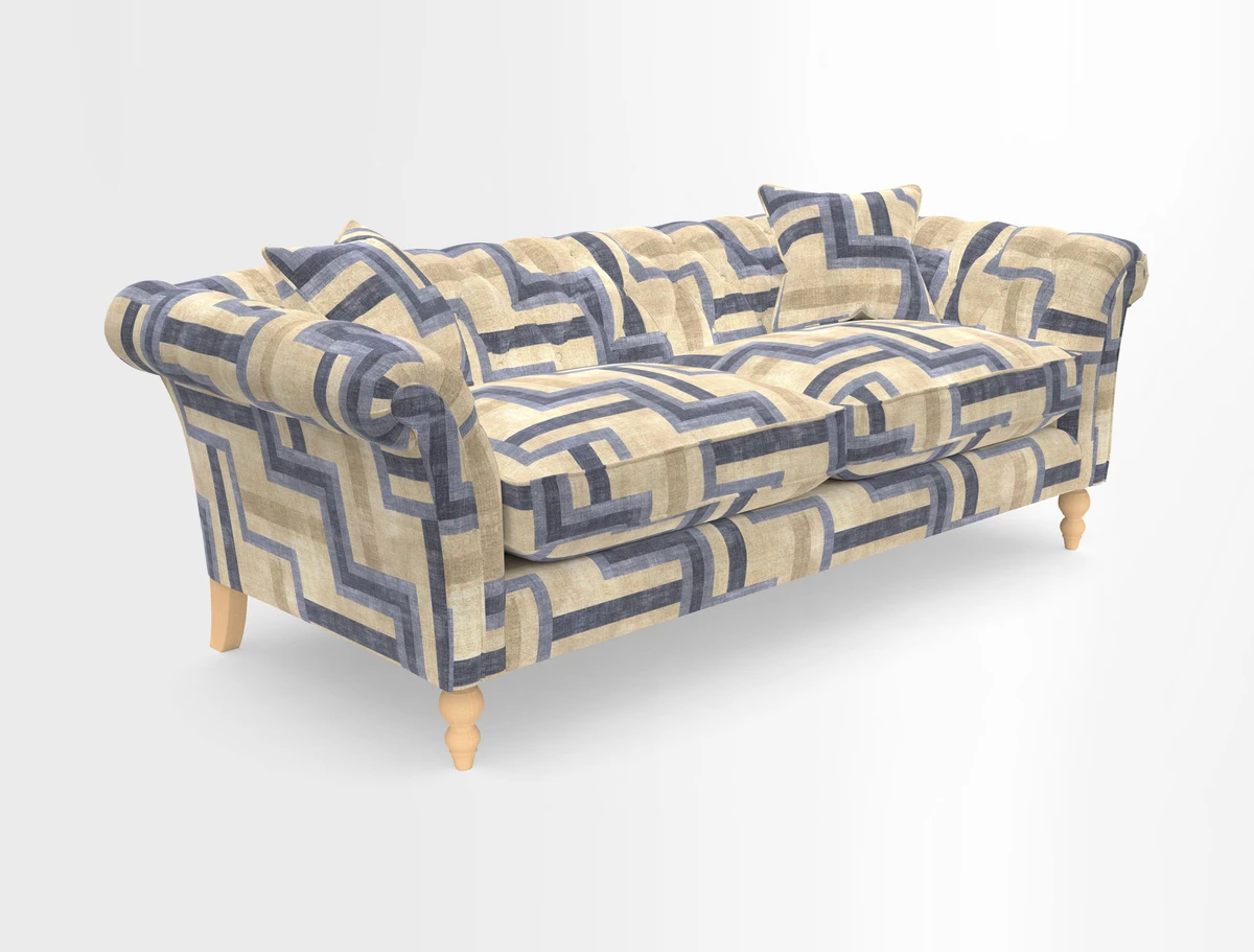 Sudbury 3 Seater Sofa in Linwood Omega Velvet Cognac
