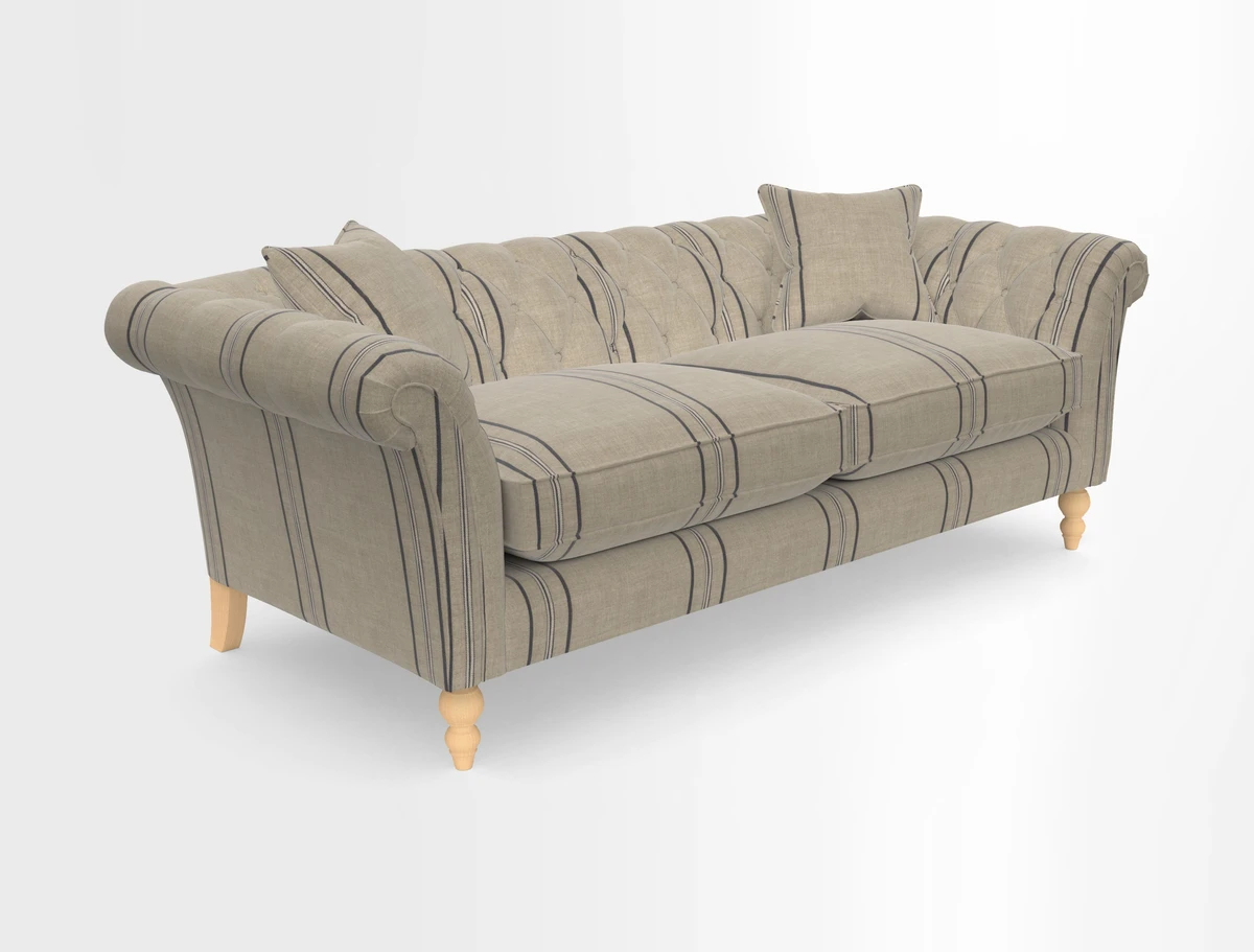 Sudbury 3 Seater Sofa in Linwood Omega Velvet Cognac