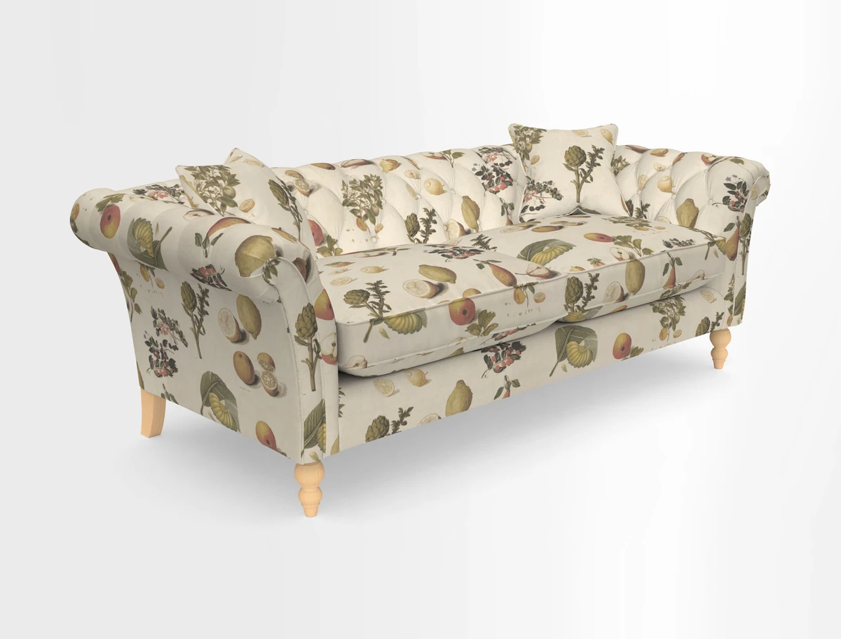 Sudbury 3 Seater Sofa in Linwood Omega Velvet Cognac