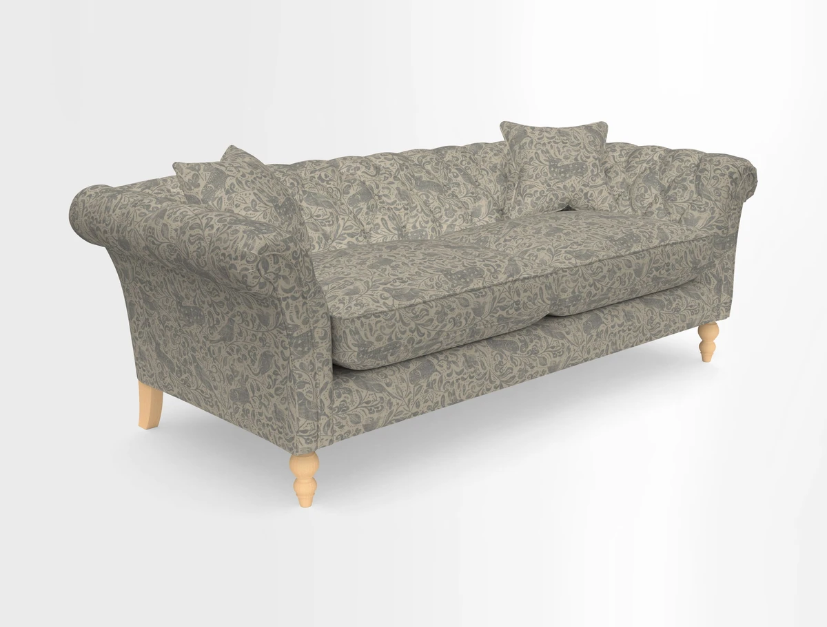 Sudbury 3 Seater Sofa in Linwood Omega Velvet Cognac