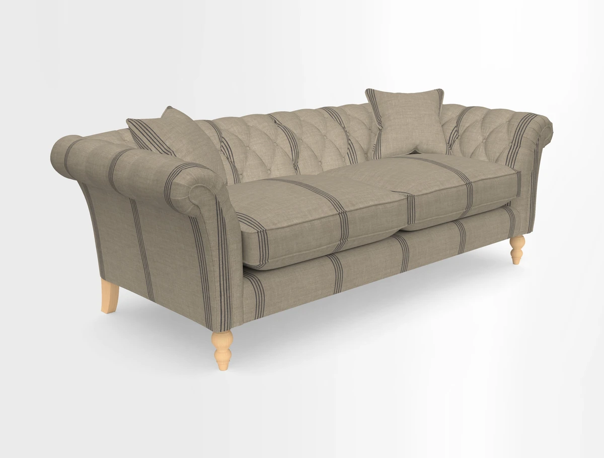 Sudbury 3 Seater Sofa in Linwood Omega Velvet Cognac