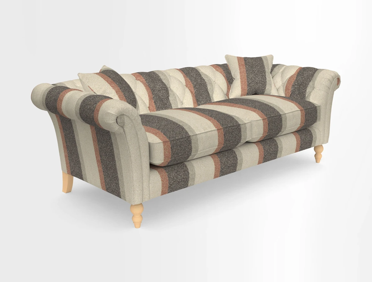 Sudbury 3 Seater Sofa in Linwood Omega Velvet Cognac