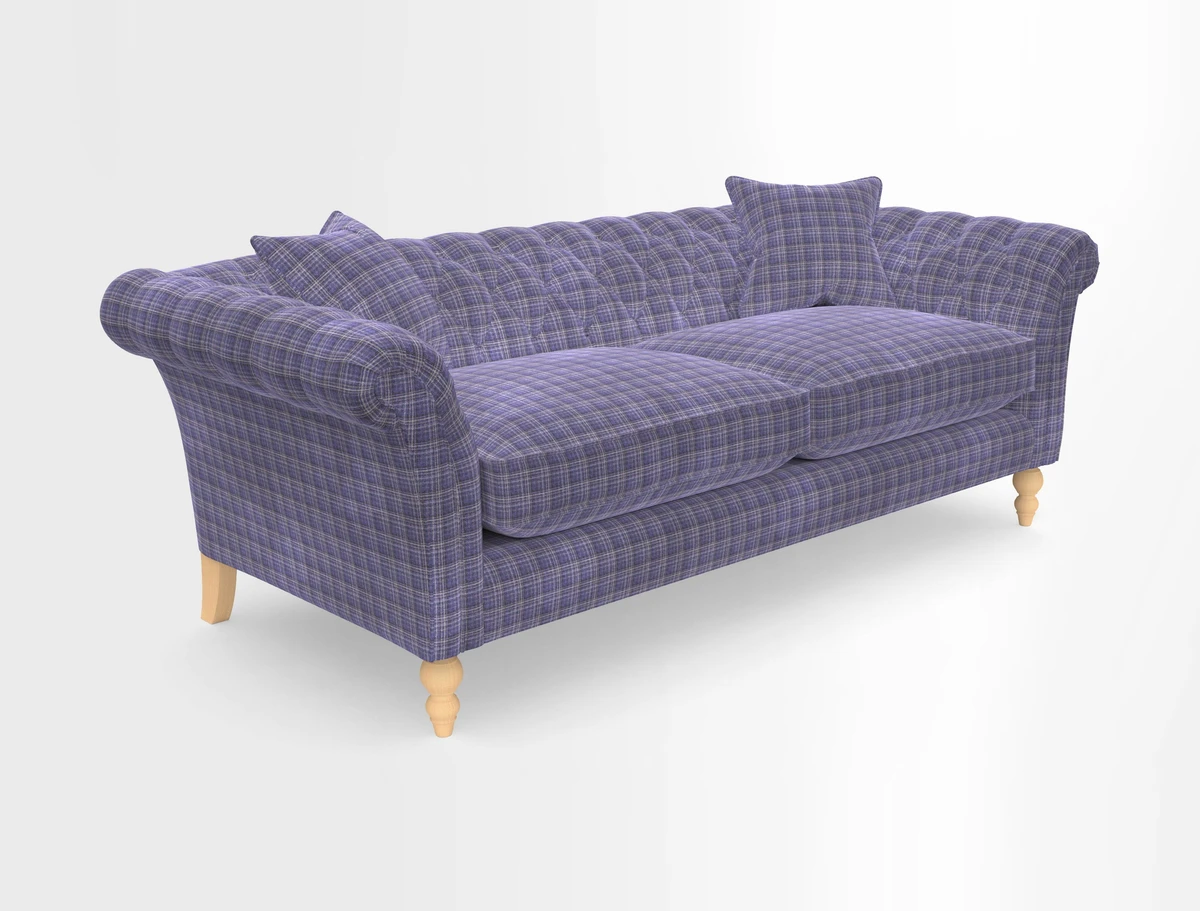Sudbury 3 Seater Sofa in Linwood Omega Velvet Cognac