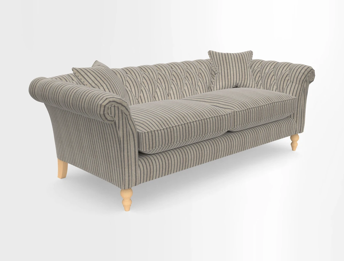 Sudbury 3 Seater Sofa in Linwood Omega Velvet Cognac