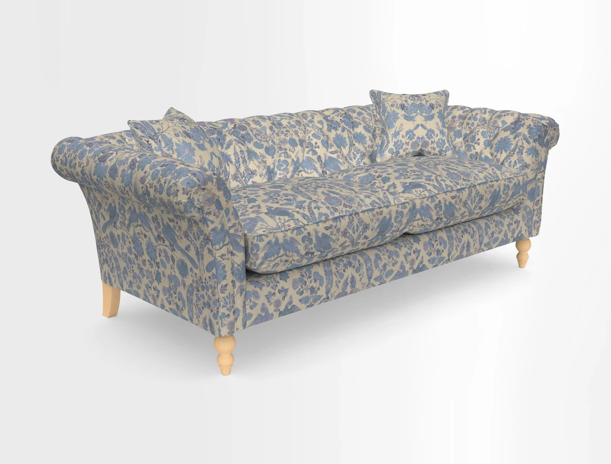 Sudbury 3 Seater Sofa in Linwood Omega Velvet Cognac