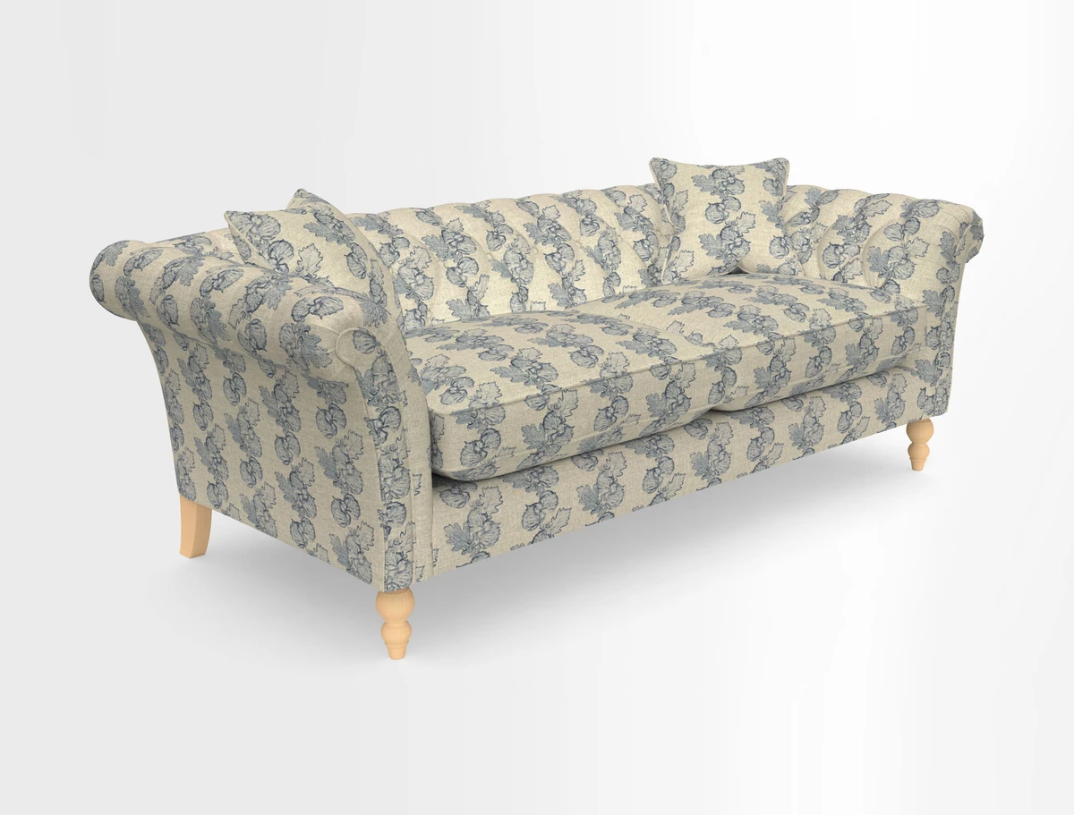 Sudbury 3 Seater Sofa in Linwood Omega Velvet Cognac