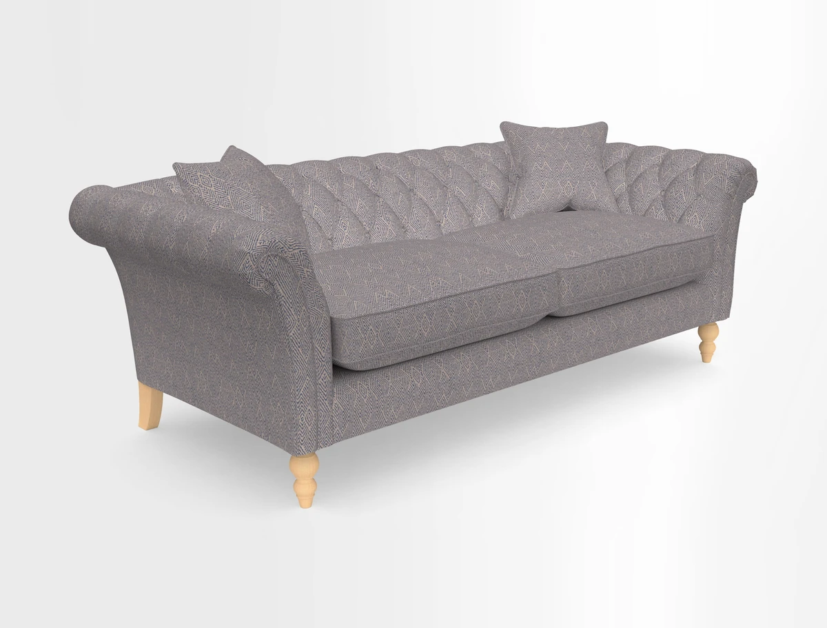 Sudbury 3 Seater Sofa in Linwood Omega Velvet Cognac