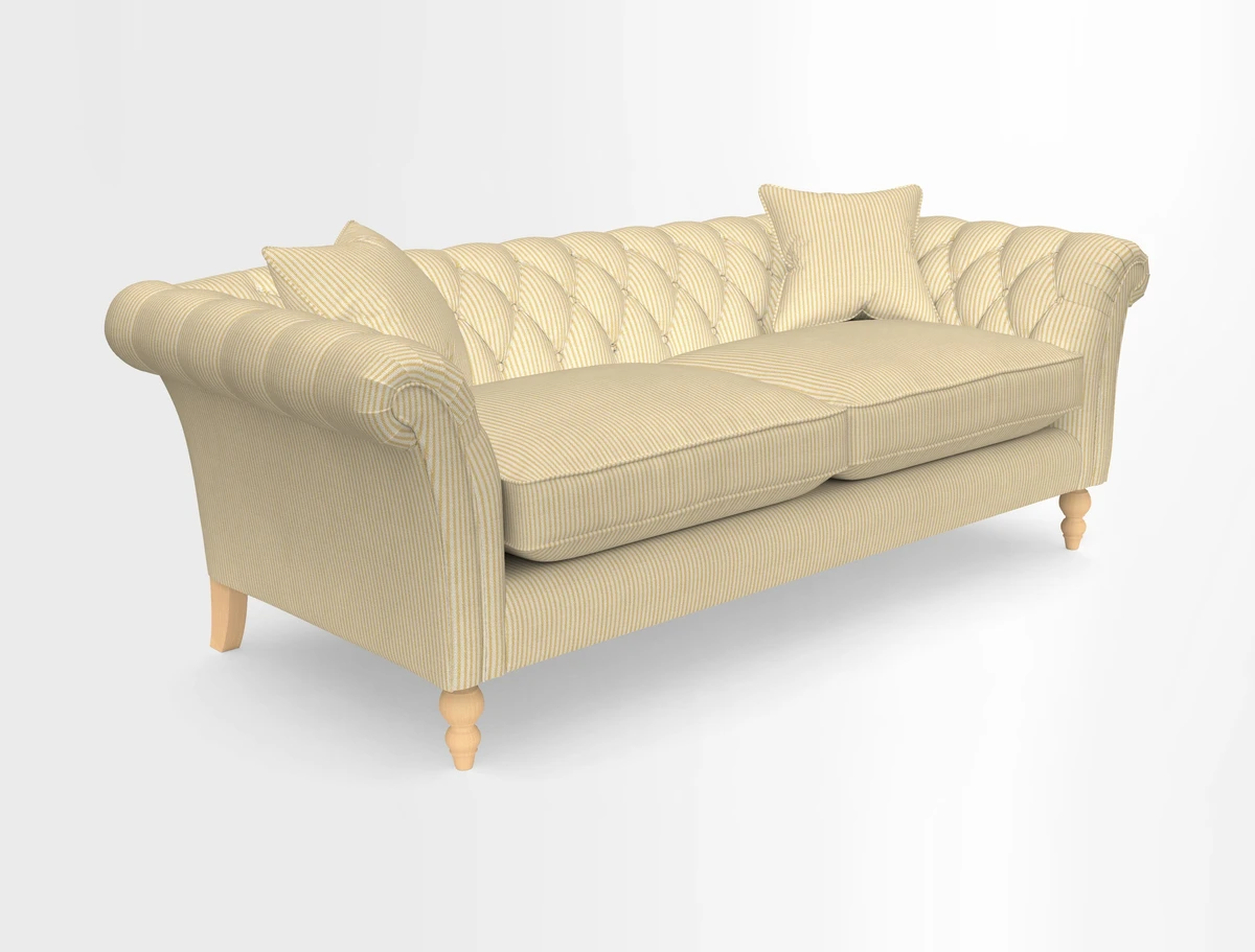 Sudbury 3 Seater Sofa in Linwood Omega Velvet Cognac