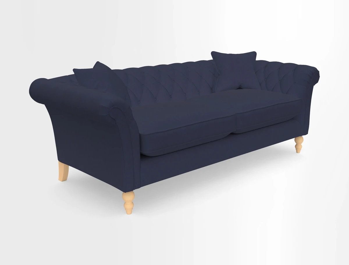 Sudbury 3 Seater Sofa in Linwood Omega Velvet Cognac