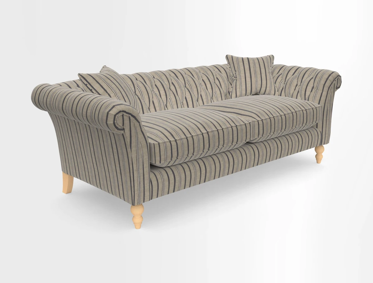 Sudbury 3 Seater Sofa in Linwood Omega Velvet Cognac