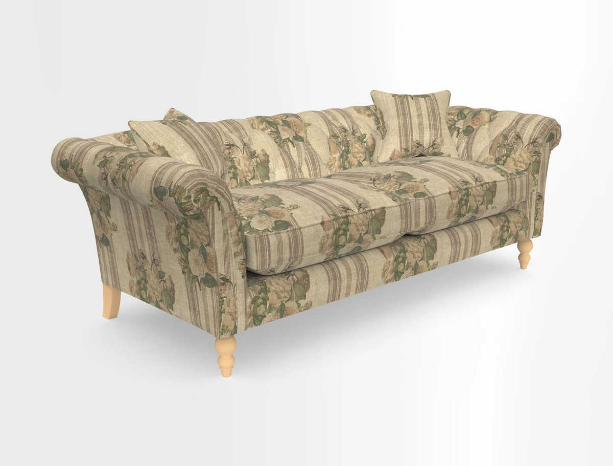 Sudbury 3 Seater Sofa in Linwood Omega Velvet Cognac