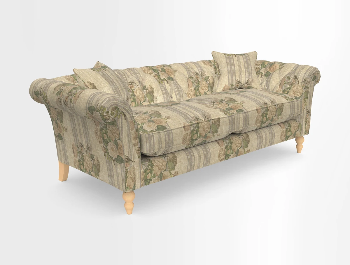 Sudbury 3 Seater Sofa in Linwood Omega Velvet Cognac