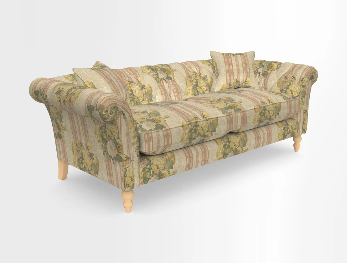 Sudbury 3 Seater Sofa in Linwood Omega Velvet Cognac