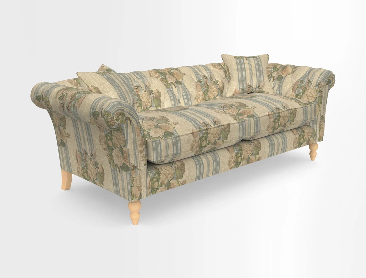 Sudbury 3 Seater Sofa in Linwood Omega Velvet Cognac